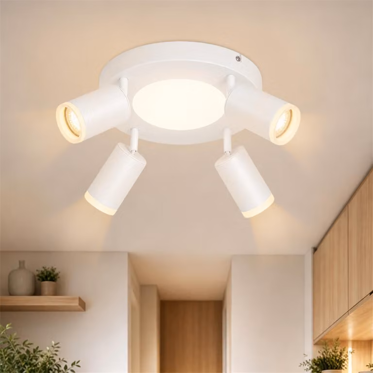 ZMH Led soffitto 4 fiamme soffitto spot GU10 camera da letto lampada 3000k bianco cucina lampada 20W soffitto faretto orientabile per soggiorno cucina camera da letto