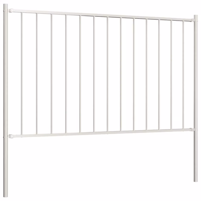 Pannello di recinzione Woerden con pali in acciaio 1,7x1 m Bianco