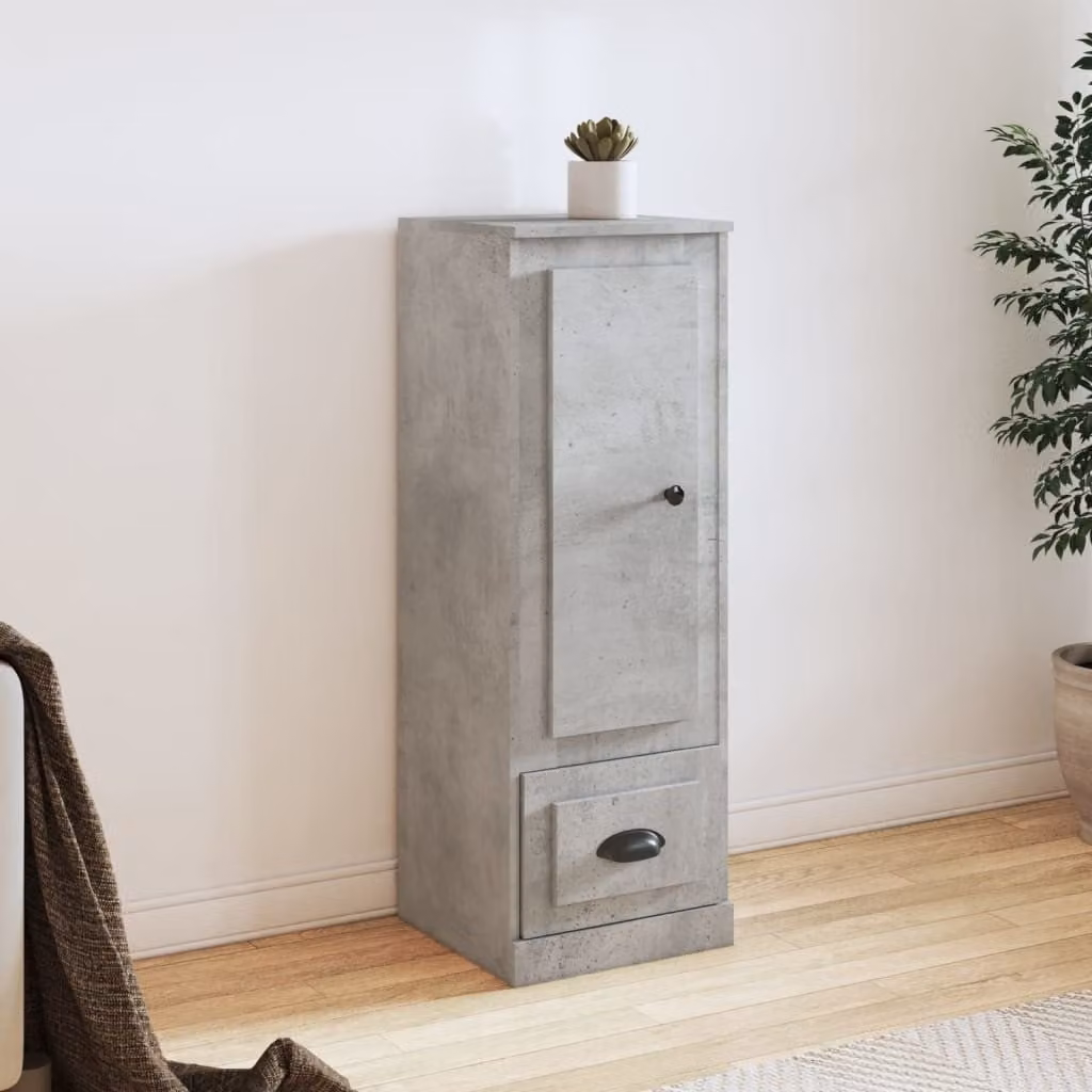 Credenza vidaXL in legno multistrato grigio cemento, sospesa, L: 36 cm, P: 35,5 cm, H: 103,5 cm