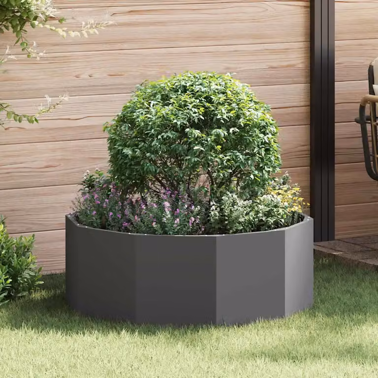 Fioriera da giardino vidaXL in acciaio nero L 90 x P 90 x H 35 cm
