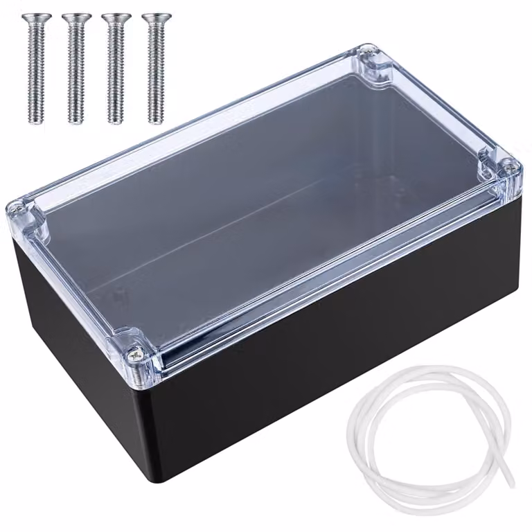 Scatola di derivazione esterna, grado di protezione IP65 (resistente all'acqua), dimensioni 20 x 12 x 7,5 cm, robusta e pratica