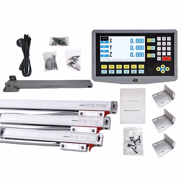 Display digitale, 3 assi, encoder lineare con riga in vetro, set completo da 0,005 mm