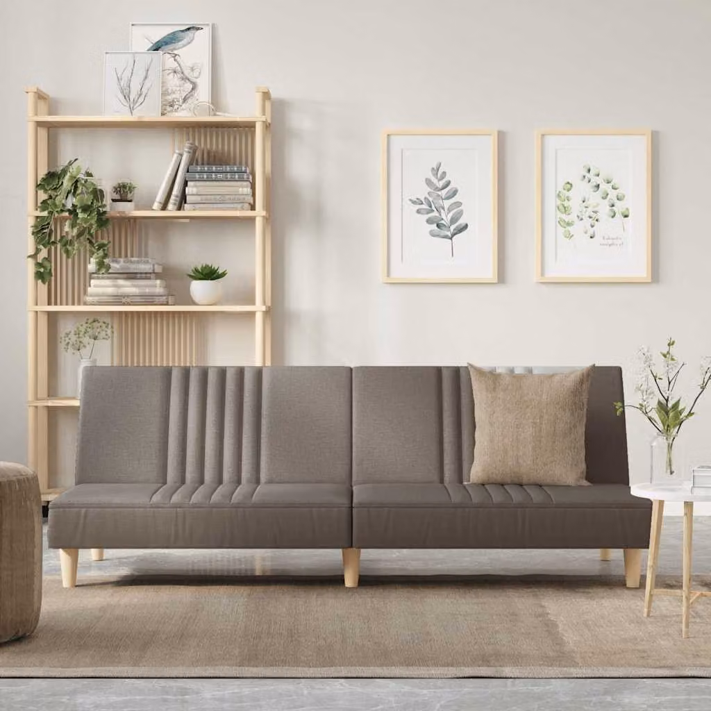 Divano Letto Click Clack vidaXL in Tessuto Grigio con Poggiatesta Regolabile e Funzione Letto per Soggiorno