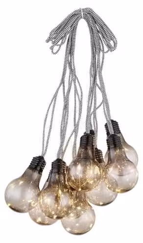 Globo decorativo con catena di luci LED nere, 10 lampadine