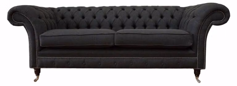 Wohnzimmer Sofa Chesterfield Couch Dreisitzer Design Schwarz Möbel