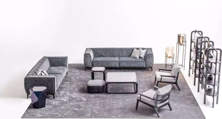 Sofagarnitur 431 Sitzer Sofas Sessel Luxus Garnitur xxl Stoff Sofa Möbel