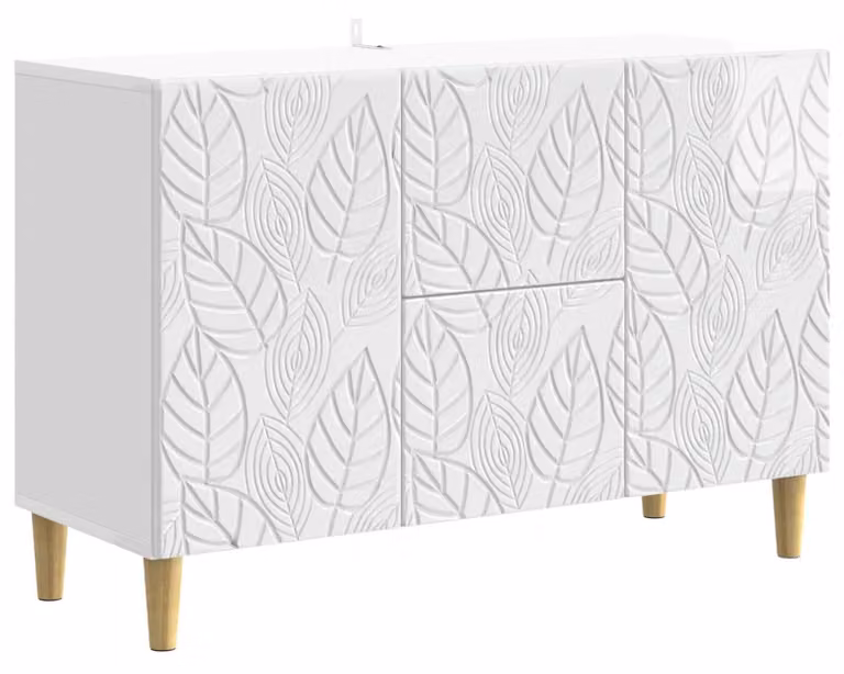 Credenza Bianco Lucido 89 x 34,5 x 60 cm Legno ingegnerizzato