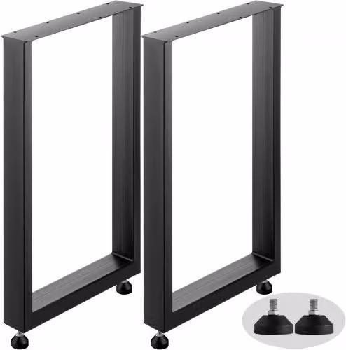 Set di 2 gambe per tavoli e tavolini VEVOR in metallo nero opaco, design industriale a base a slitta, L/P: 60 x 72 cm