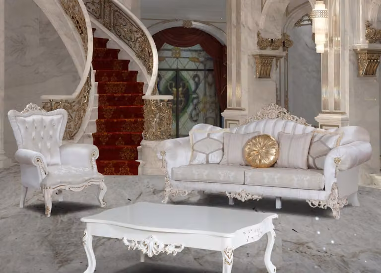 Luxus Dreisitzer Couch Polster Möbel 3+1 Sitzer Couchtisch Möbel 3tlg Set
