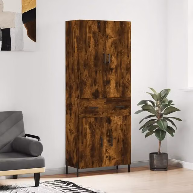 Credenza Rovere Fumo 69,5x34x180 cm in Legno Multistrato 3198158