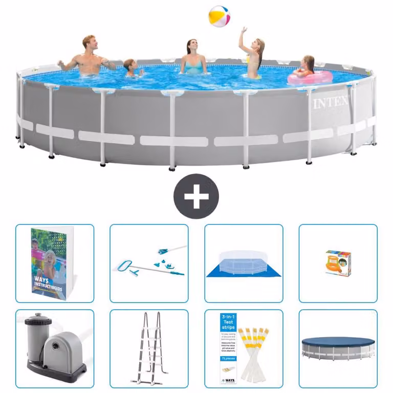 Struttura per piscina a forma di prisma - 610x132 cm - composta da 7 elementi - modello S647