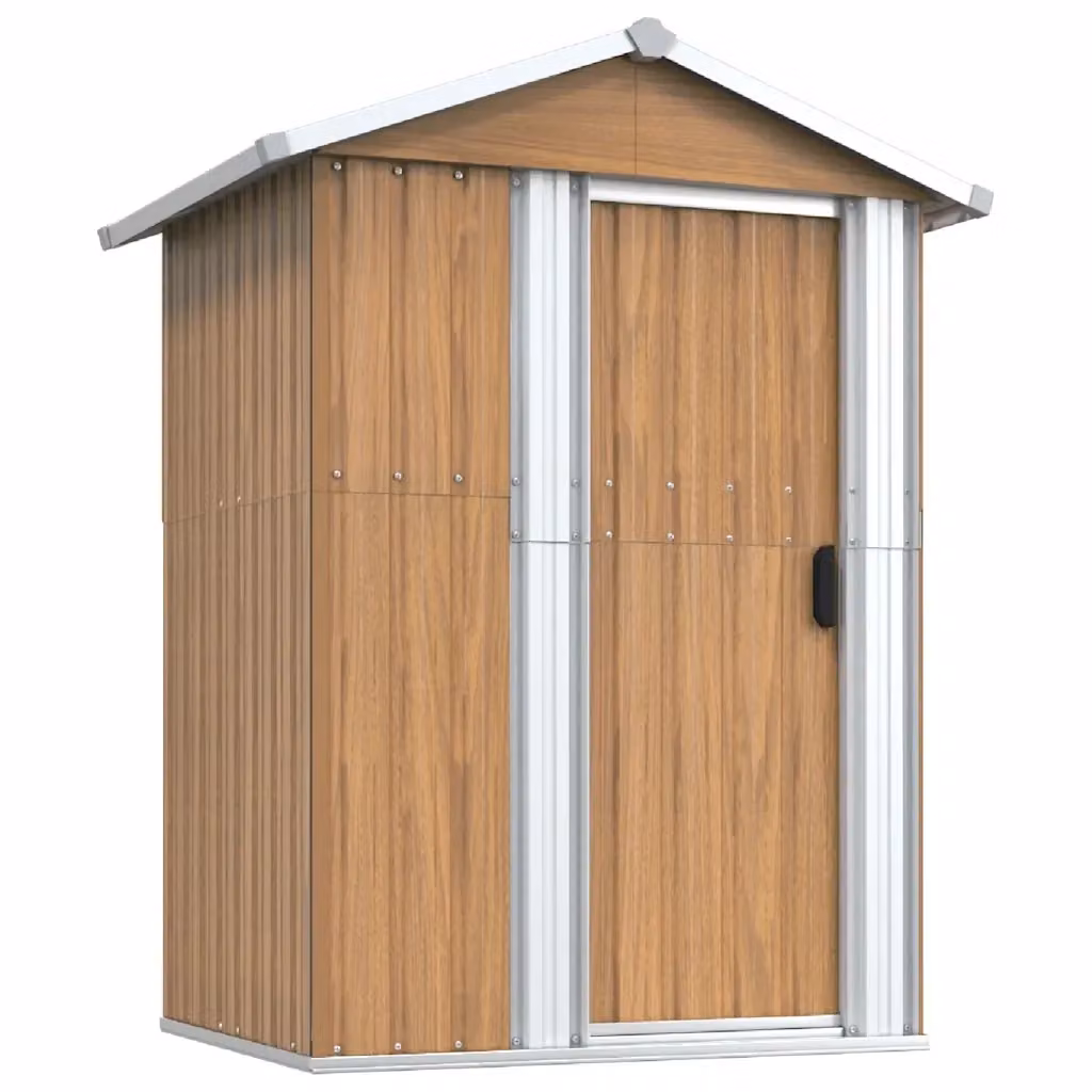 Casetta da giardino Videx in acciaio zincato marrone L/P/H: 126 x 97,5 x 177 cm – 2