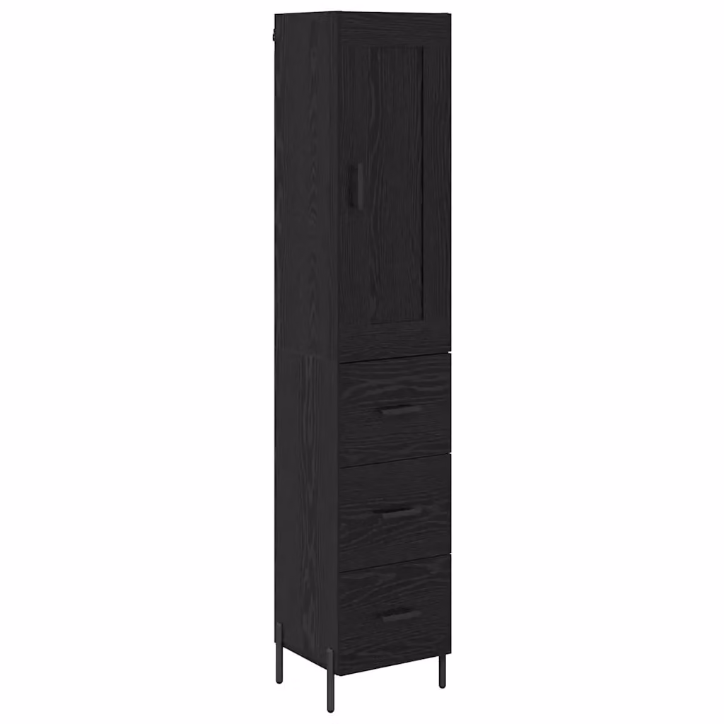 Credenza Buffet Armadio da Cucina vidaXL in Legno Multistrato Colore Nero, L/P/H: 34,5 x 34 x 180 cm – 2