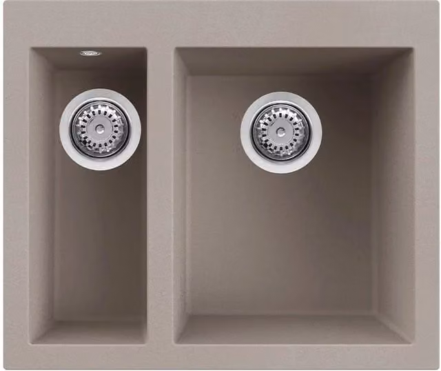 Lavello Elleci Incasso 2 vasche 59x50 Quadra 150 Granitek Grigio Tortora LGQ15043