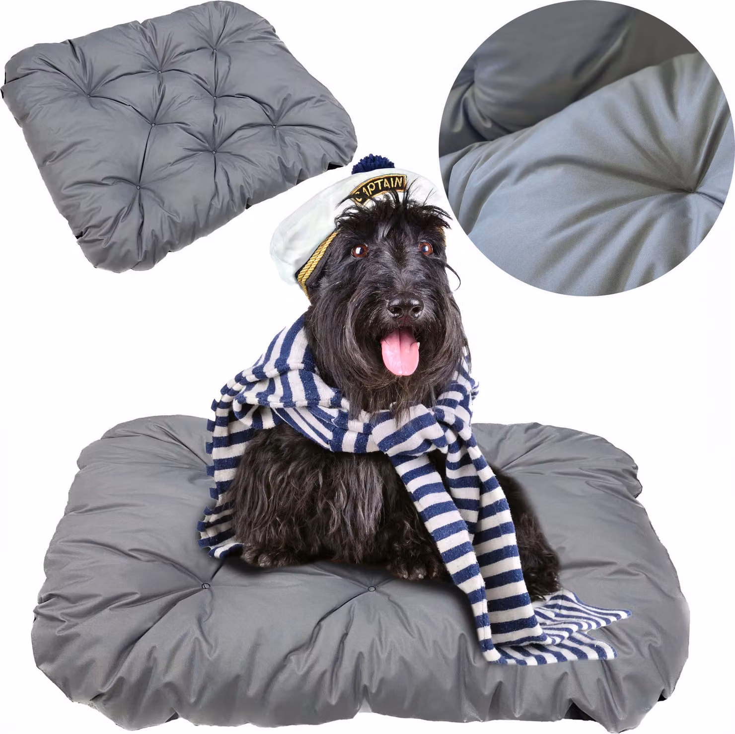 Cuccia per cani con imbottitura 70x50 cm, cuscini, divano, lettino, recinto, grigio