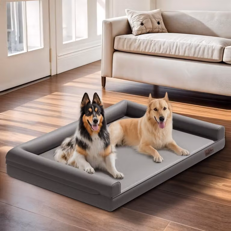 Cuccia per cani in pelle, cuscino per cani, cesta per cani, lettino per animali domestici, letto grigio