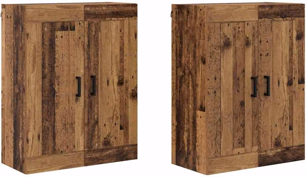 Mobile a muro 2 pcs Legno vecchio 69,5 x 34 x 90 cm