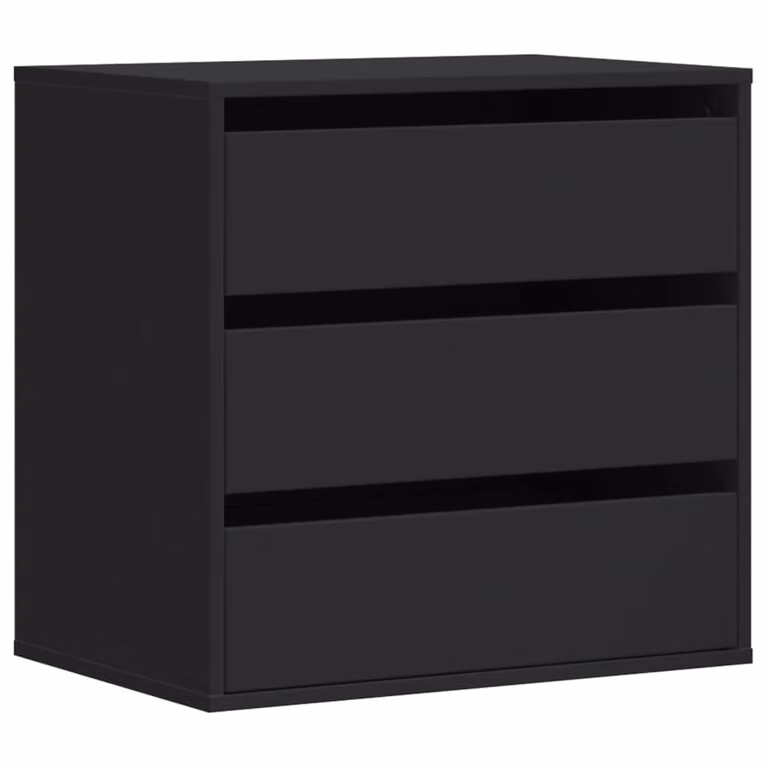 Cassettiera Angolare Nera 60x41x58 cm in Legno Multistrato