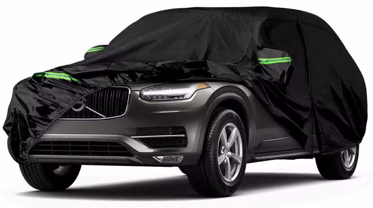 Copertura impermeabile per auto, compatibile con Volvo XC90 dal 2002 al 2025, copertura completa per tutte le condizioni atmosferiche, con porta con cerniera e protezione antivento