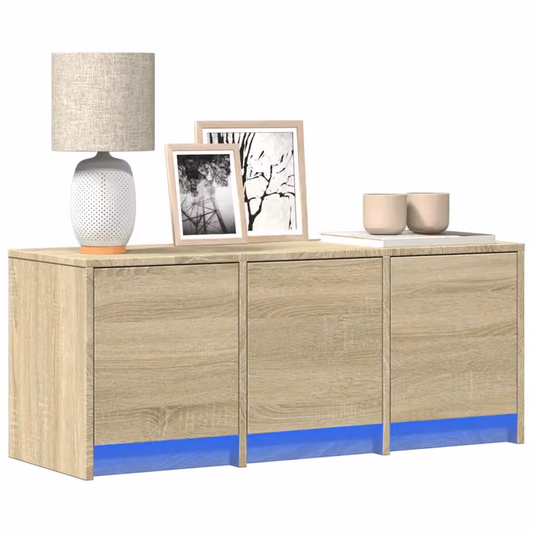 Mobile Porta TV con LED vidaXL in Rovere Sonoma, Colore Marrone, L 97 cm x P 34 cm x H 40 cm