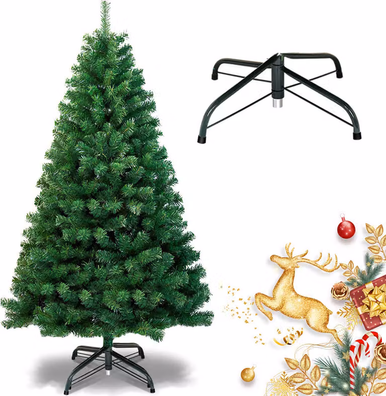 Jayseuw 180cm albero di Natale artificiale, albero di Natale con supporto in metallo, albero di Natale 770 punte aghi in PVC, albero di Natale artificiale sistema pieghevole verde