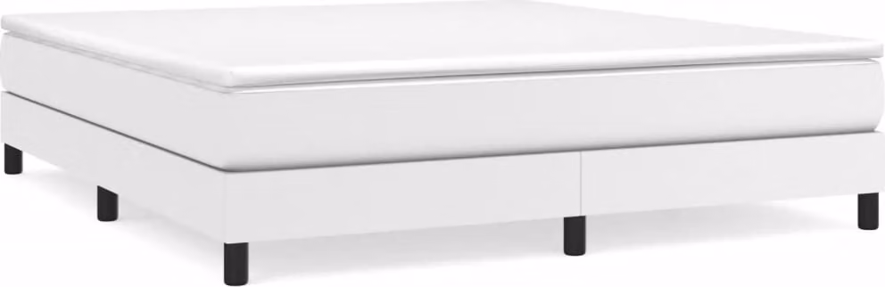 Struttura Letto a Rete a Molle Bianco 160x200 cm in Pelle finta