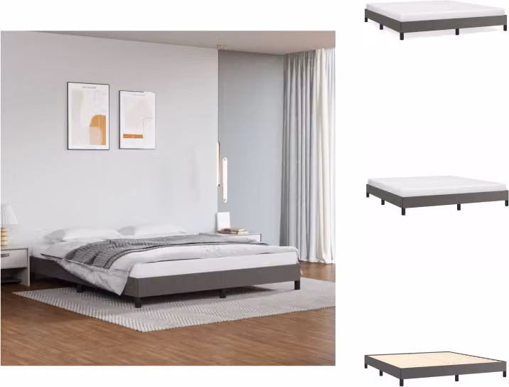 vidaXL Struttura letto grigio 160x200 cm in Pelle finta - Letti e strutture letto
