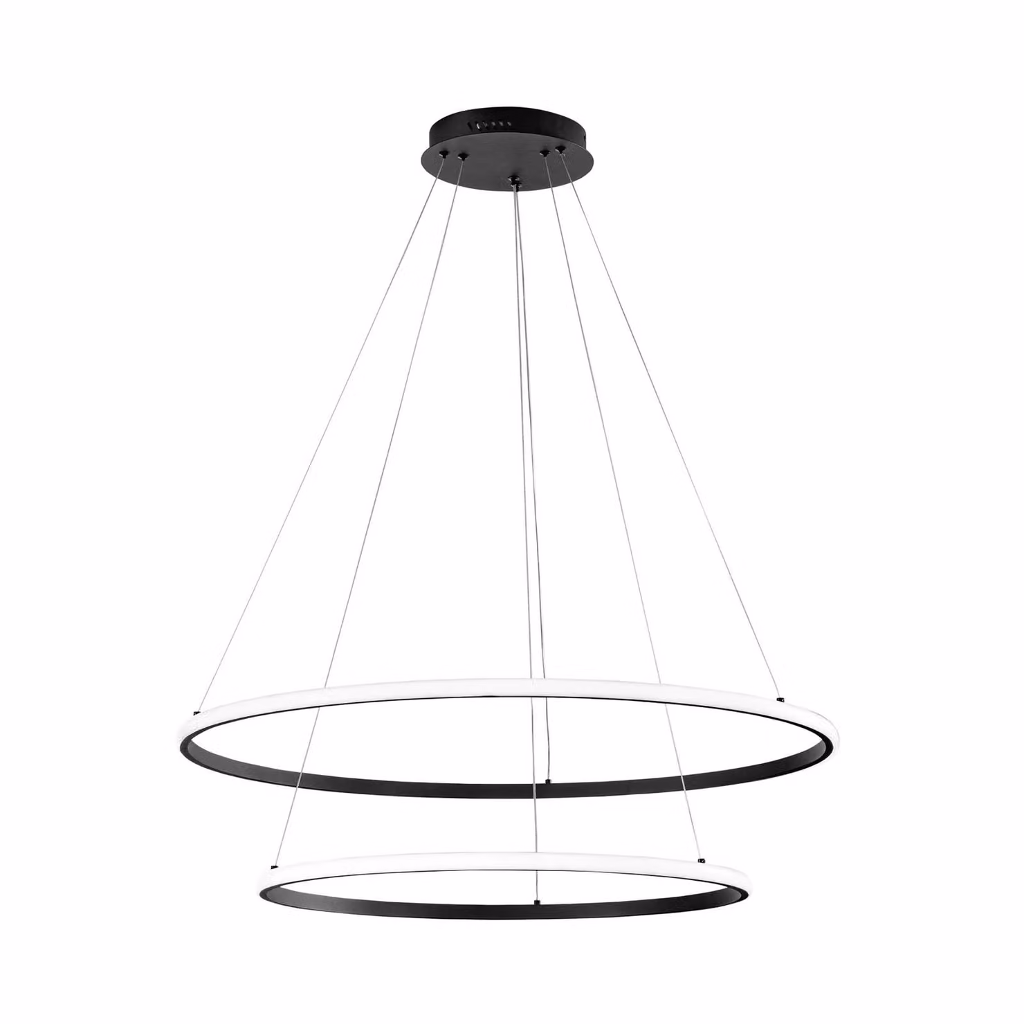 Luce Ambiente Design Lampada LED a sospensione Axis, Ø 80/60 cm, nero, metallo, CCT Axis, Nero, Soggiorno / Sala da pranzo, Metallo, Moderno