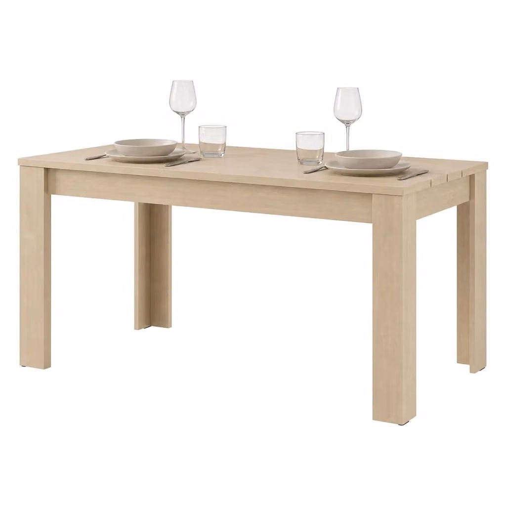 Tavolo fisso Luarca DMORA per 6 persone, rettangolare, colore marrone rovere e beige, L: 135 cm, P: 80 cm, H: 76 cm – 2