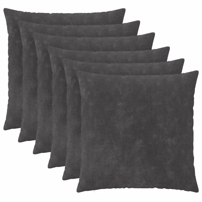 Set di 6 federe vidaXL HEERLEN in microfibra color antracite, L 55 cm x P 55 cm
