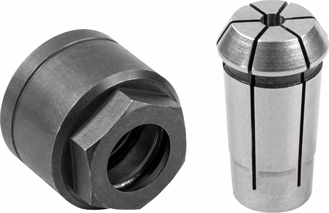Set di pinze a morsetto mafell OZ 8 da 3,175 mm (1/8"), composto da pinza a morsetto e dado a flangia - 93817