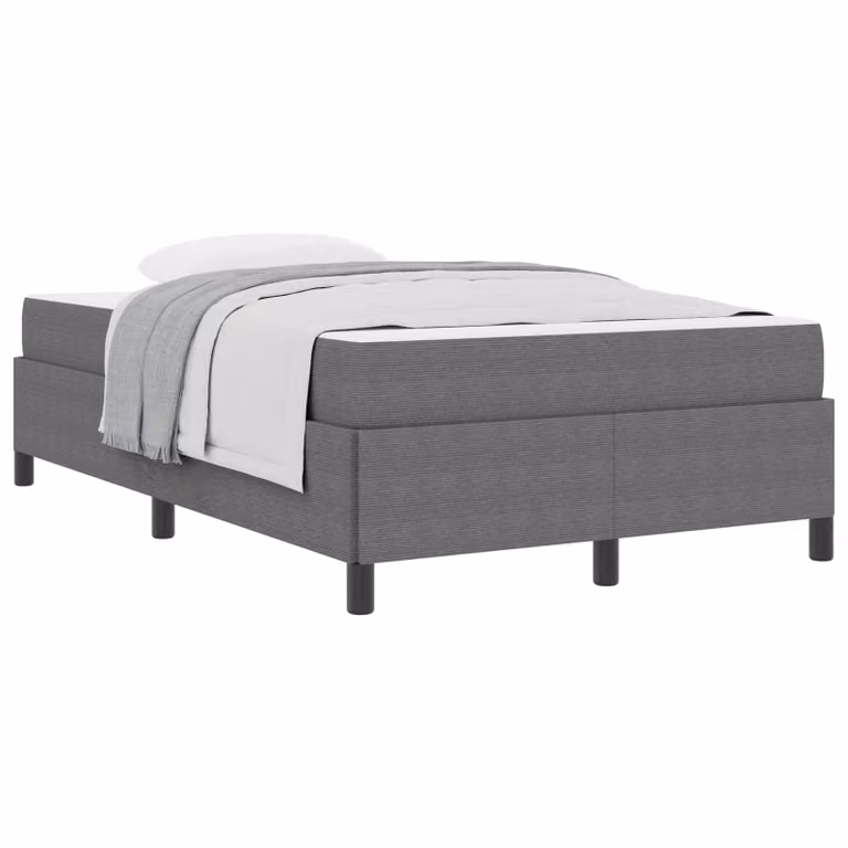 Struttura del letto imbottita moderna vidaXL in tessuto grigio e bianco L/P: 120 x 200 cm