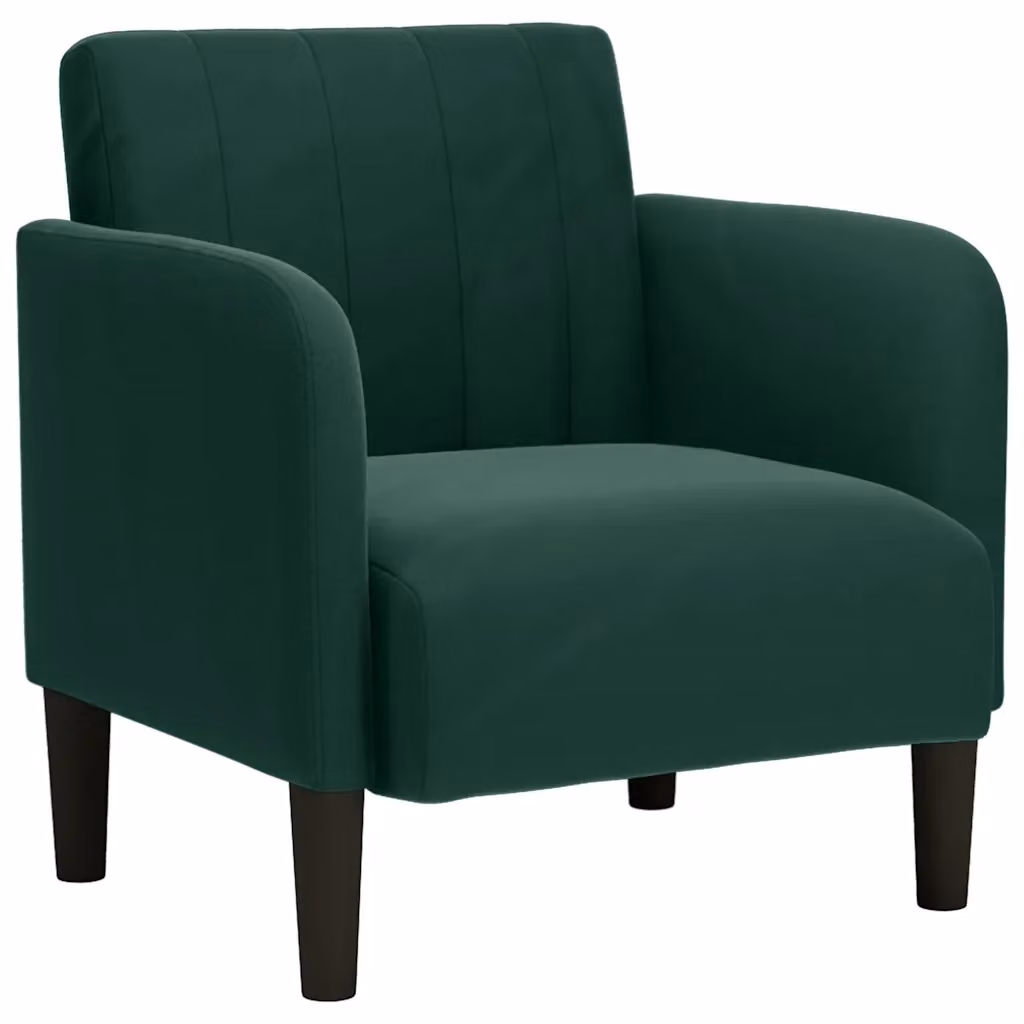 Poltrona Relax Design Mania in Velluto Verde con Braccioli – 2