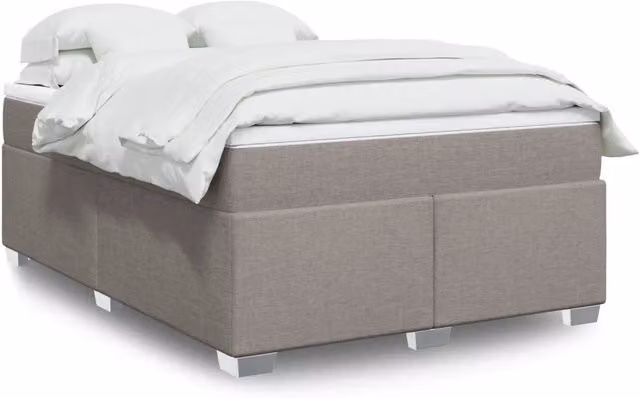 Letto Ibrido con Giroletto a Molle e Materasso vidaXL in Tessuto, L/P/H: 140 x 200 cm, Colore Grigio, Beige o Bianco
