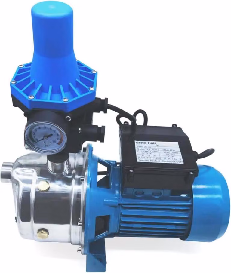 Pompa per acqua Pompa da giardino - Pompa a getto Pompa centrifuga - 1100 W - Acciaio inox - Comando pompa - Spina UE - Pompa di superficie - Prevalenza 50 m