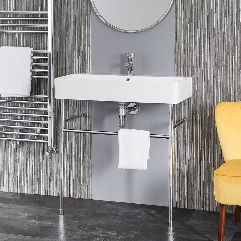 Lavabo con Consolle Cromata – 800mm x 415 mm – Exton