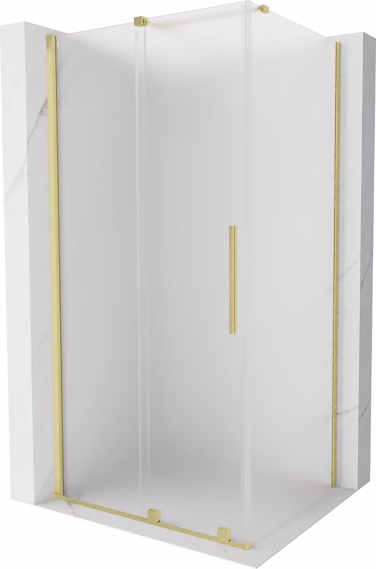 Mexen Velar cabina doccia scorrevole 90 x 70 cm, brina, oro spazzolato - 871-090-070-31-55