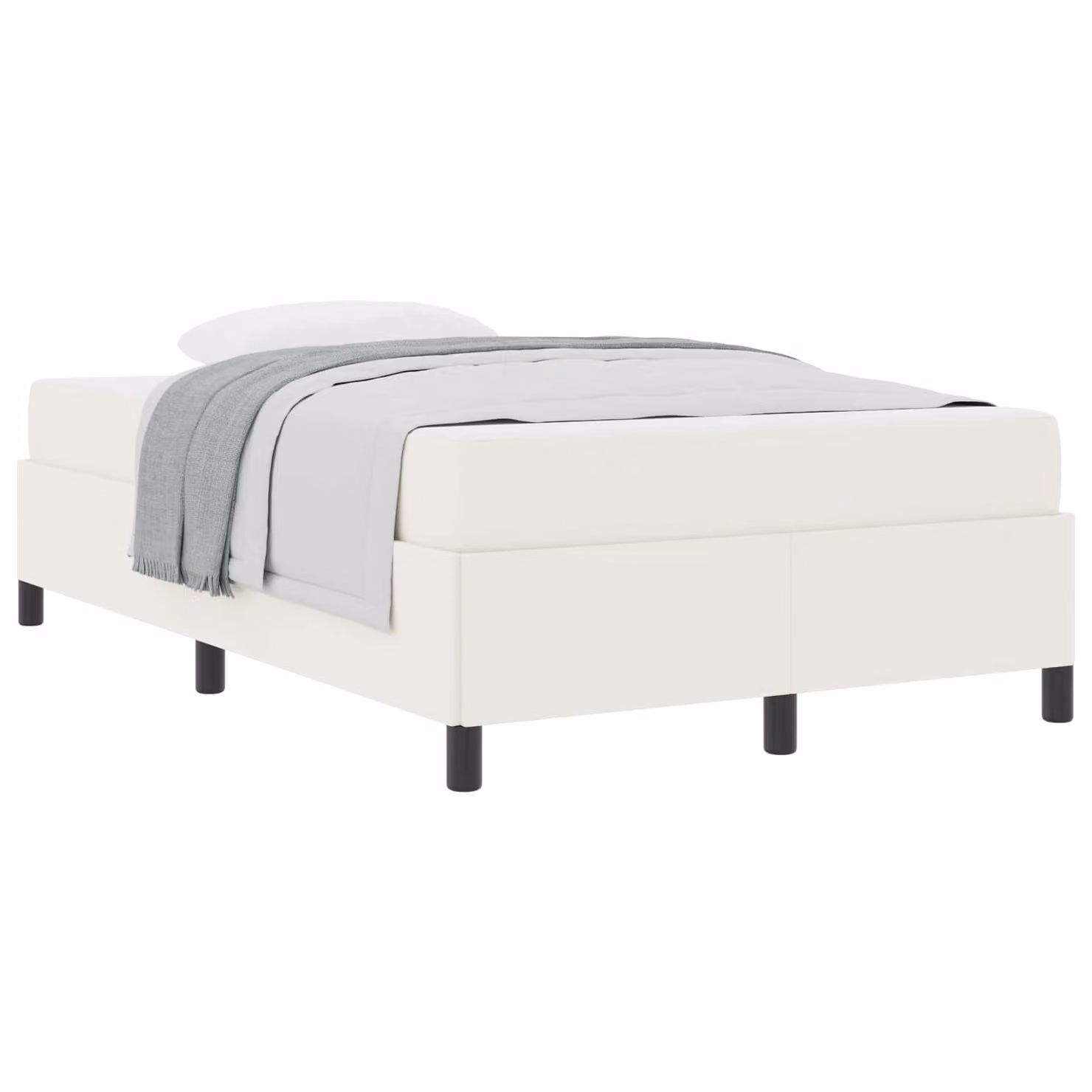 Struttura del letto con materasso vidaXL in tessuto beige e bianco, L 120 x P 200 cm