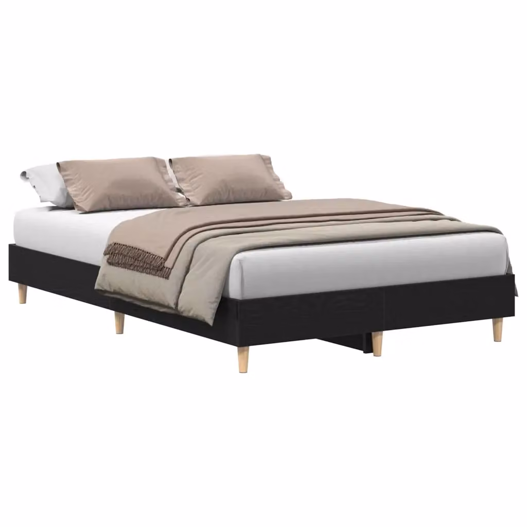Struttura del letto vidaXL in legno Rovere e Nero L: 193 cm, P: 138 cm, H: 25 cm – 2