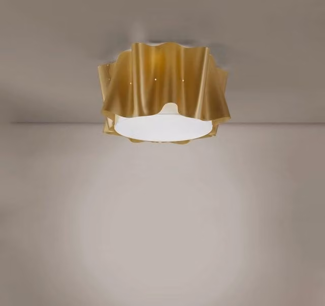 Plafoniera Moderna Folio Polilux Linea Zero Gold/Brass con 1 Luce E27, Diametro: 60 cm