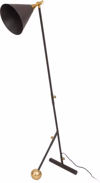 Lampada da terra Celeste in metallo nero e oro