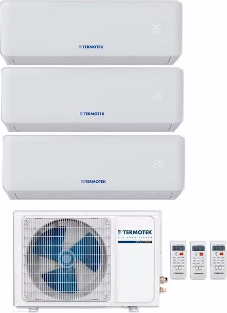 Condizionatore Split Inverter Termotek Trial Airplus C 9000+12000+12000 BTU Bianco con Wi-Fi Opzionale Classe Energetica A++