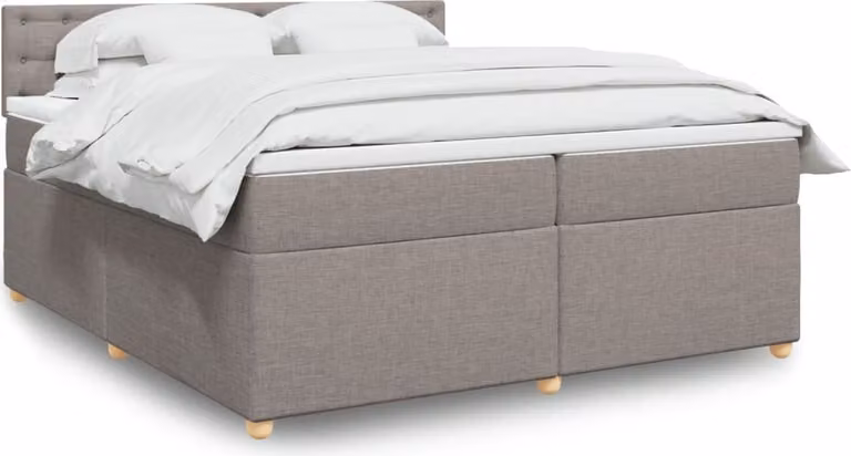 Maison Exclusive - Letto boxspring con materasso Taupe 200x200 cm Tessuto