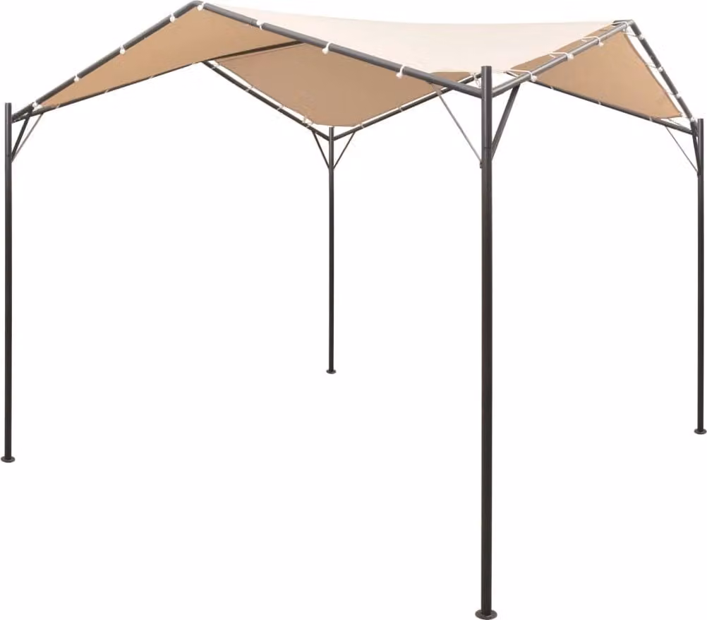 The Living Store Padiglione Tenda per feste Tettoia 4x4 m Acciaio Beige