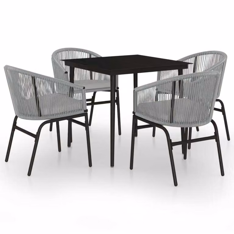 Set da Pranzo da Giardino 5 pz Grigio