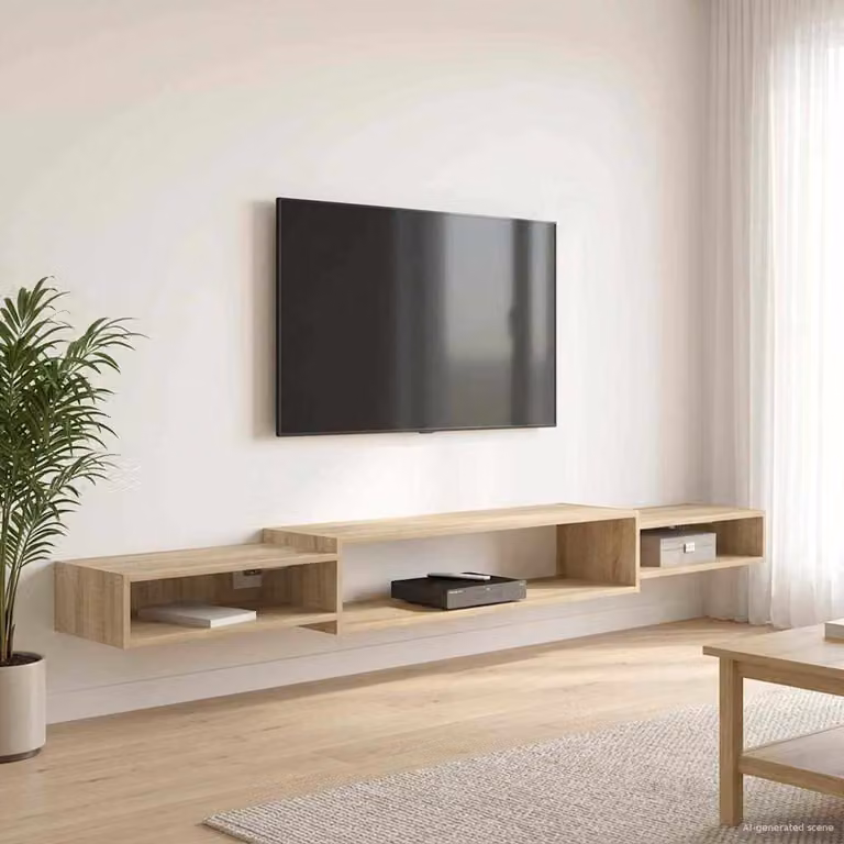 Mobile TV da parete vidaXL in Rovere Sonoma, L 220 x P 28 x H 21 cm
