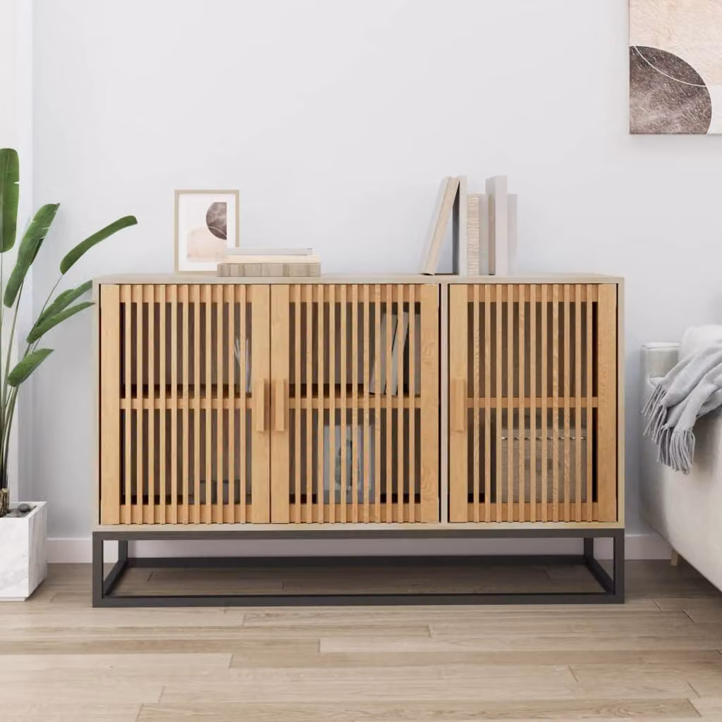Credenza classica vidaXL in legno di pino e MDF marrone L: 105 cm, P: 30 cm, H: 65 cm