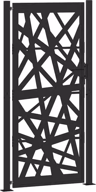 Cancello da giardino nero 100x200 cm in acciaio design leggero CFW8962846