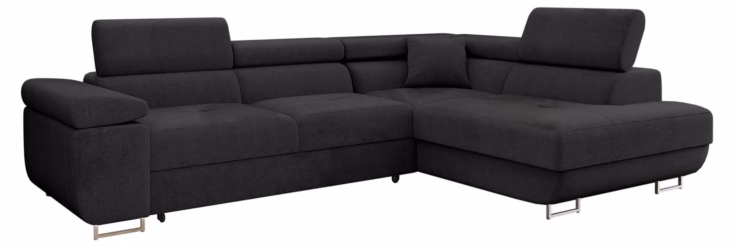 MIRJAN24 Divano ad angolo Torezio, elegante divano ad angolo con contenitore e funzione letto, divano letto moderno (Polo 897, lato: destro)