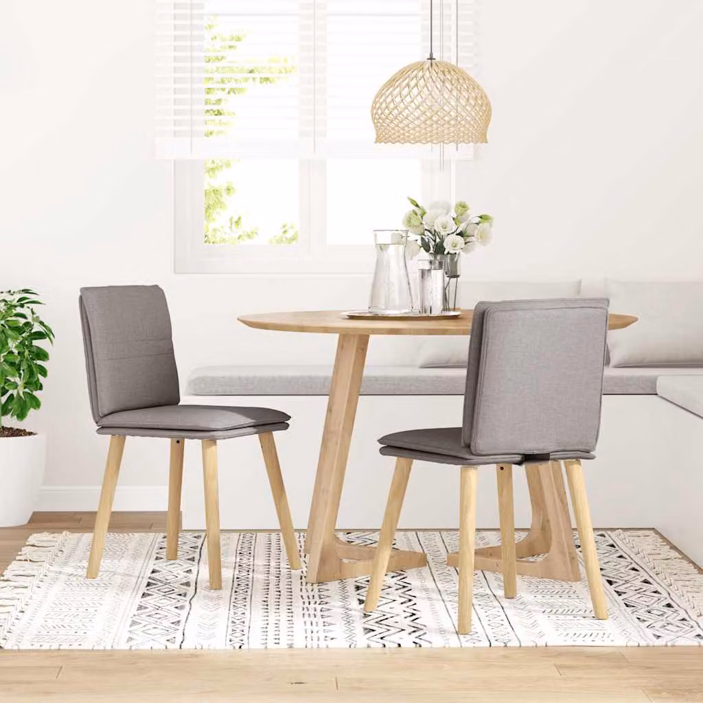 vidaXL Sedie da Pranzo 2 pz Tortora in Tessuto